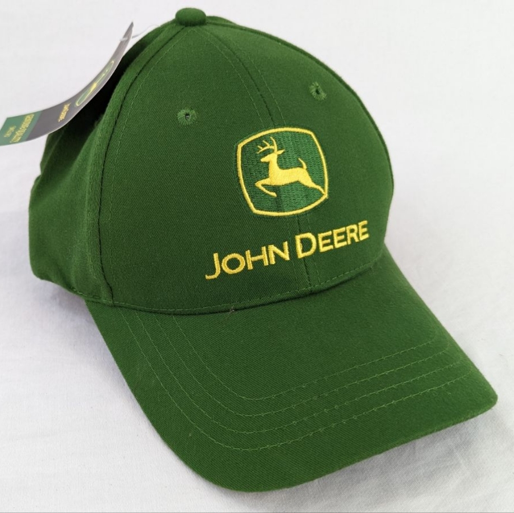 COPY - NEW WITH TAGS John Deere Strap-back HAT Green & Yellow Baseball Cap One …
